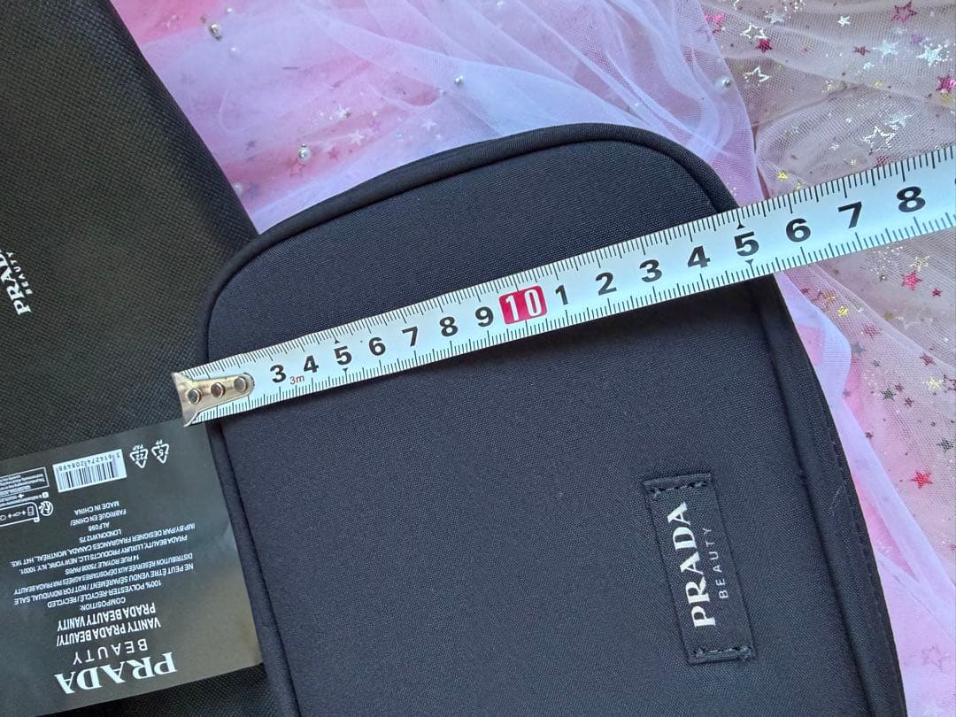 PRADA ブラックポーチ メイクボックスミラー付 2段 ノベルティ