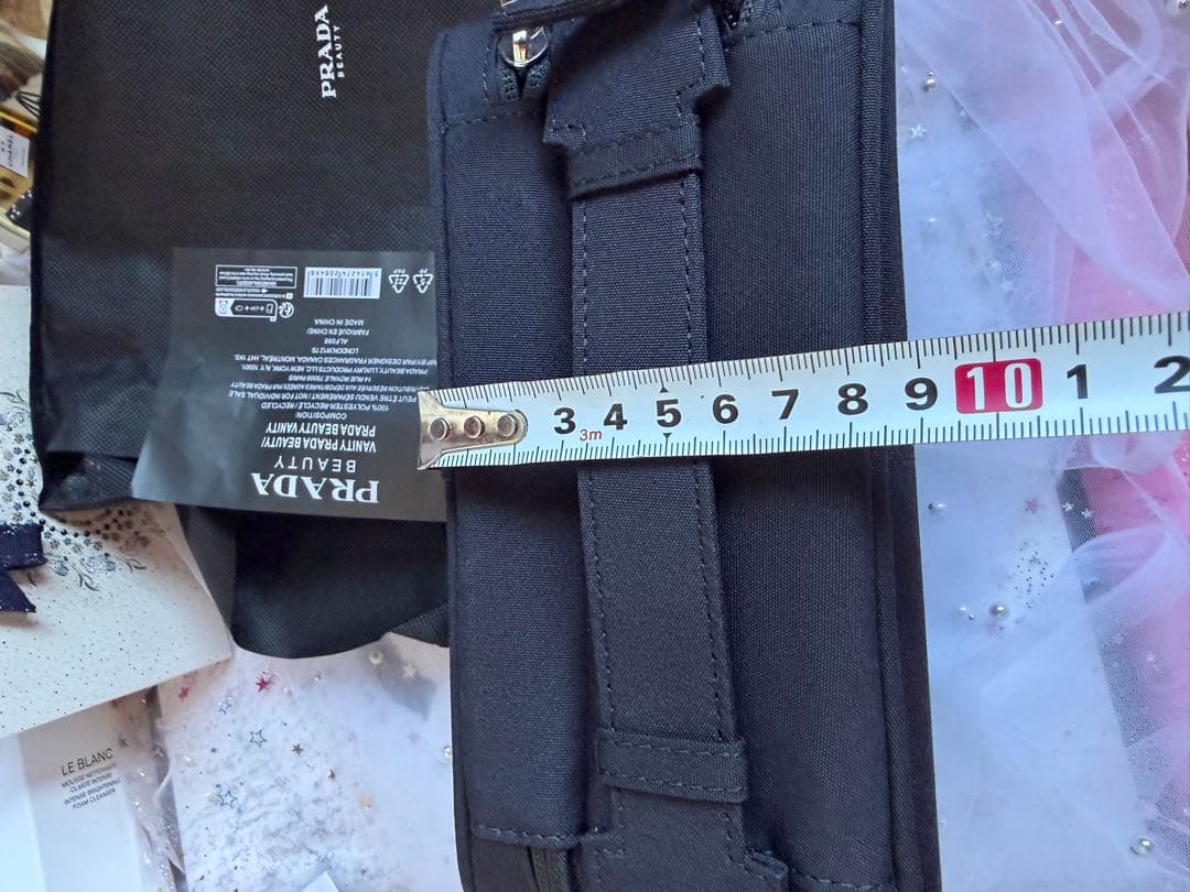 PRADA ブラックポーチ メイクボックスミラー付 2段 ノベルティ