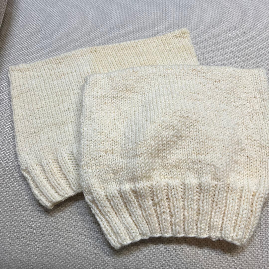 送料込2300円！♡可愛い♡オフホワイト♡ハンドメイド♡ニット帽！！