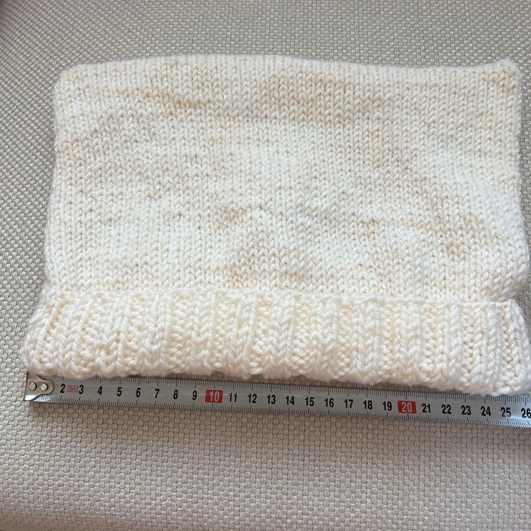 送料込2300円！♡可愛い♡オフホワイト♡ハンドメイド♡ニット帽！！