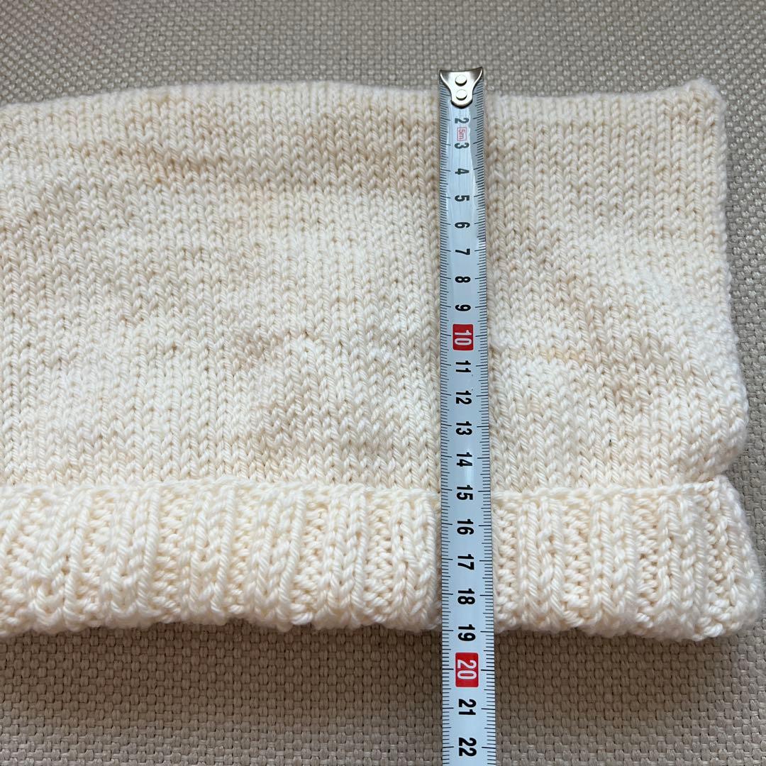 送料込2300円！♡可愛い♡オフホワイト♡ハンドメイド♡ニット帽！！