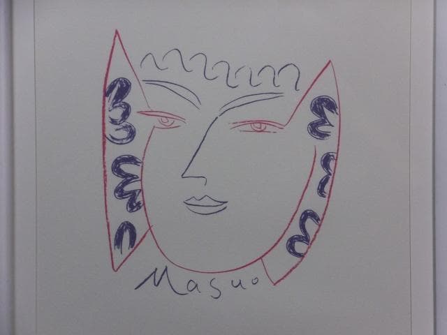 現代美術　池田満寿夫　版上サイン『face』リトグラフ 1984年 0611J