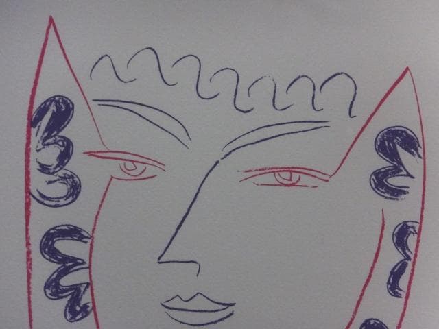 現代美術　池田満寿夫　版上サイン『face』リトグラフ 1984年 0611J