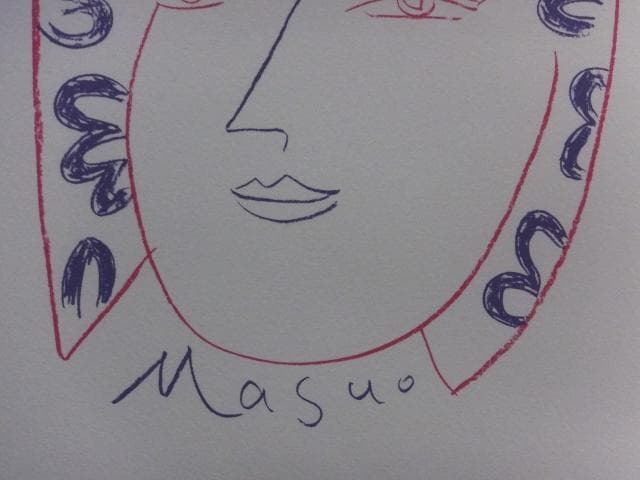 現代美術　池田満寿夫　版上サイン『face』リトグラフ 1984年 0611J