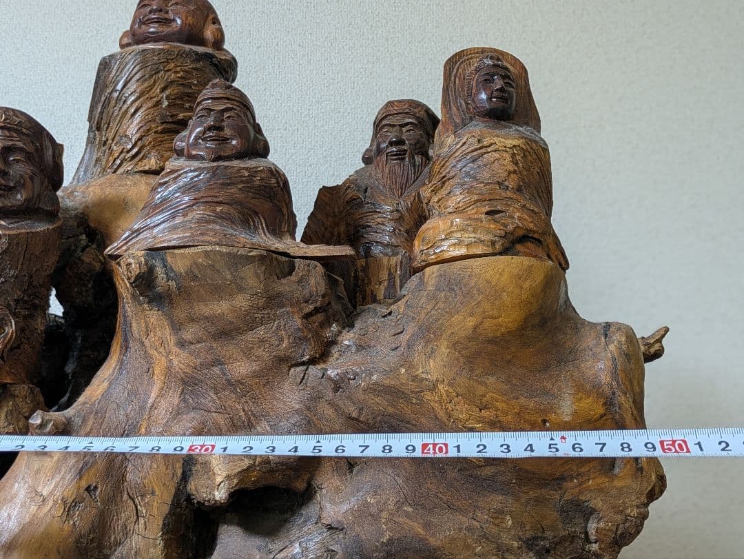 七福神　木製仏像風彫刻 約10cm〜15cm