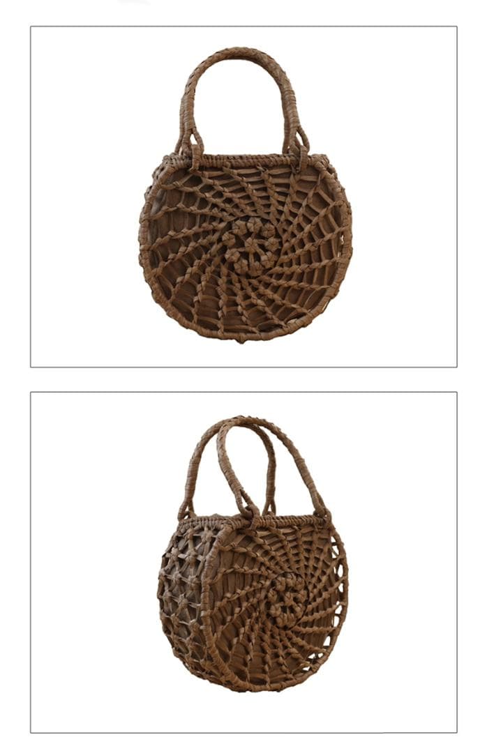 山葡萄かごバッグ 職人の手作 六角花結び編み 籠 手提げ 内布あり