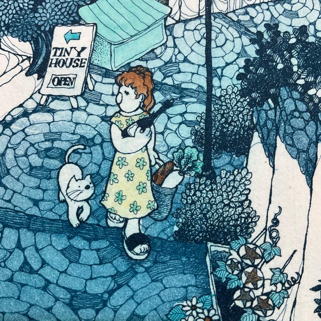 絵画・額縁・版画・上砂 理佳・風見の坂・銅版画・可愛い・美術品・インテリア・雑貨