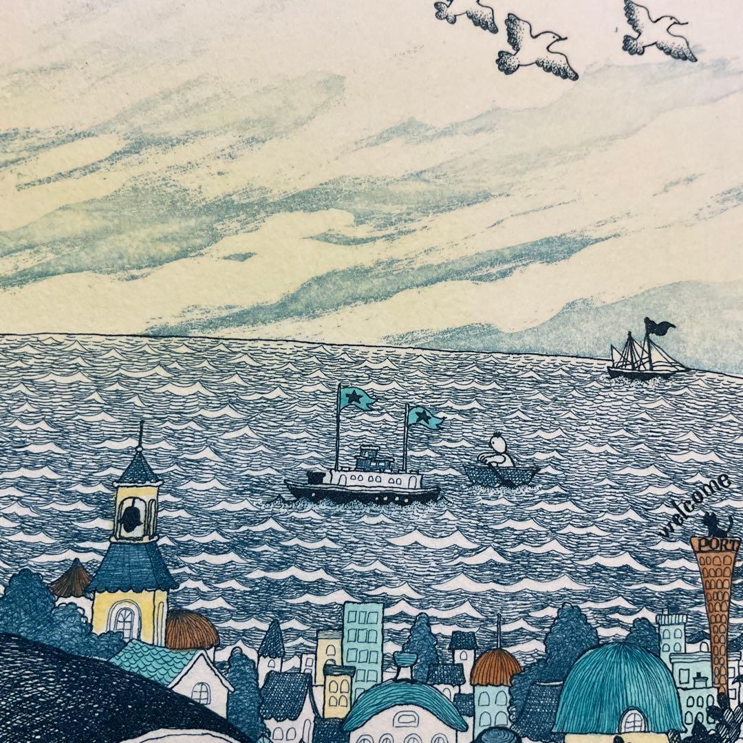 絵画・額縁・版画・上砂 理佳・風見の坂・銅版画・可愛い・美術品・インテリア・雑貨