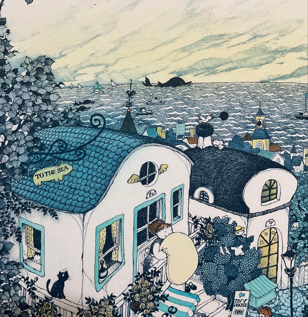 絵画・額縁・版画・上砂 理佳・風見の坂・銅版画・可愛い・美術品・インテリア・雑貨