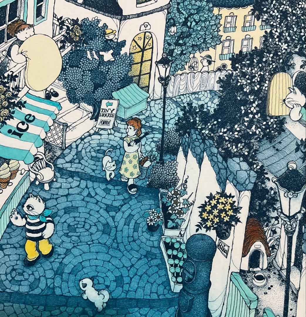 絵画・額縁・版画・上砂 理佳・風見の坂・銅版画・可愛い・美術品・インテリア・雑貨