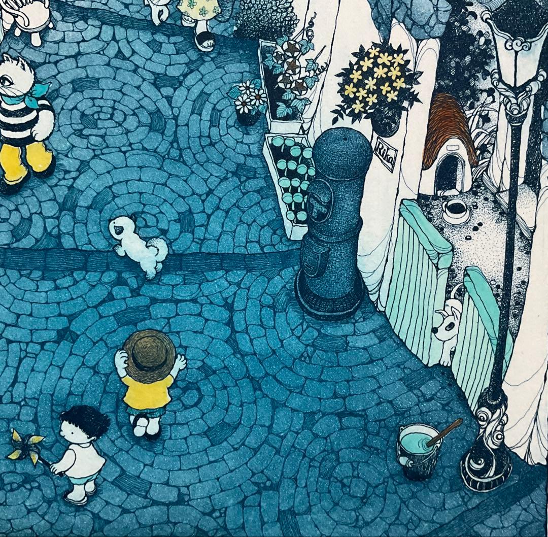 絵画・額縁・版画・上砂 理佳・風見の坂・銅版画・可愛い・美術品・インテリア・雑貨