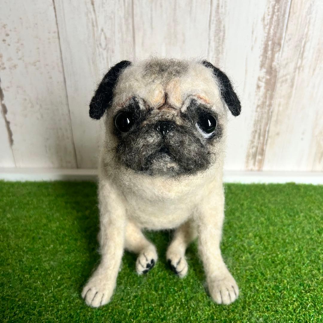 ★⭐︎えむえむ⭐︎★羊毛フェルト【パグ】犬　メモリアル　オーダー　マック