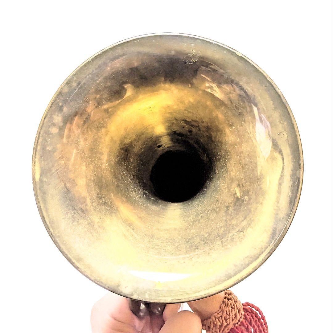 【当時物】旧日本軍・軍隊ラッパ（喇叭）信号ラッパ・突撃ラッパ 二巻④【紐状態良】