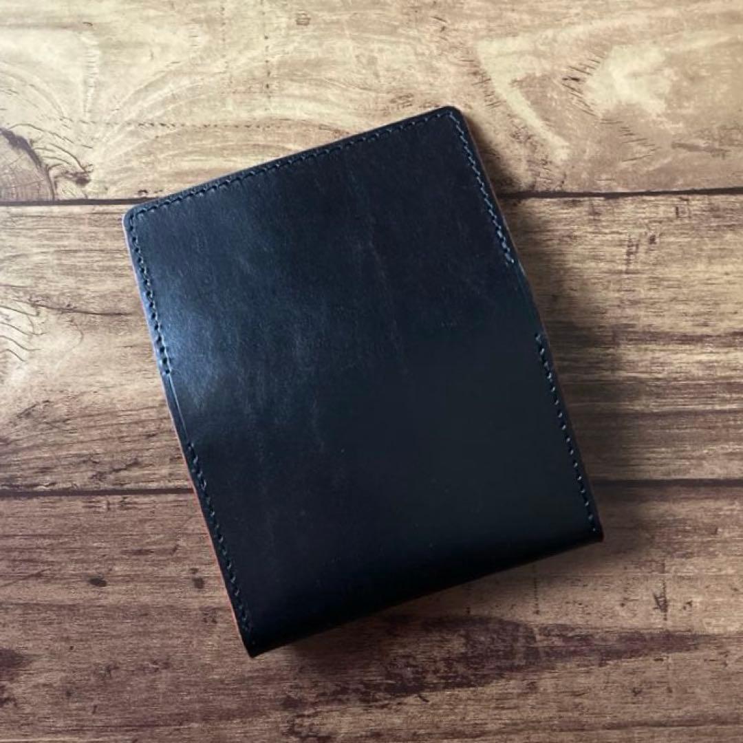 【yuyu様ご確認用】ロングウォレット 名刺入れ 北米ステアハイド 茶芯ブラック