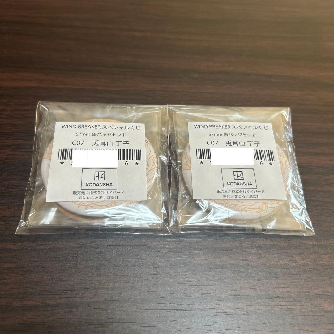WIND BREAKER スペシャルくじ 缶バッジセット 兎耳山丁子