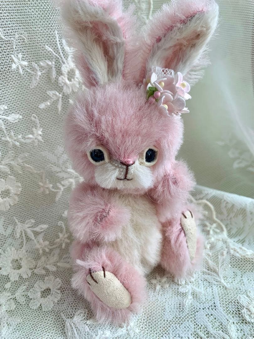 ＊ほっこりふわふわ立ち耳うさちゃん＊チビチビベア付き