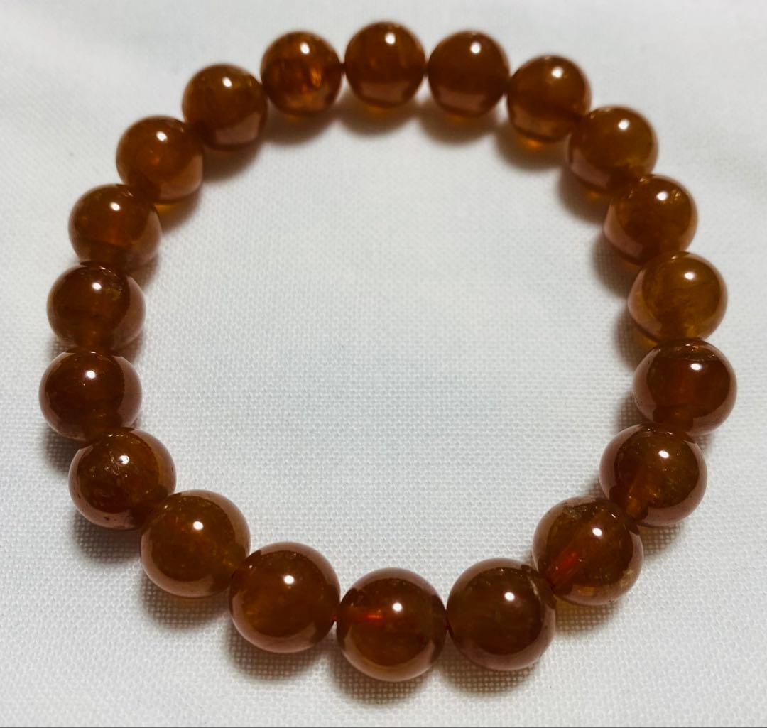 オレンジガーネット10㍉玉ブレスレット
