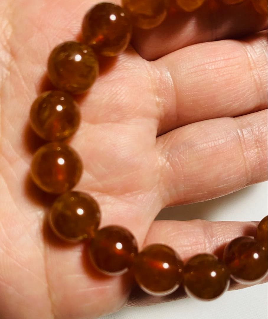 オレンジガーネット10㍉玉ブレスレット