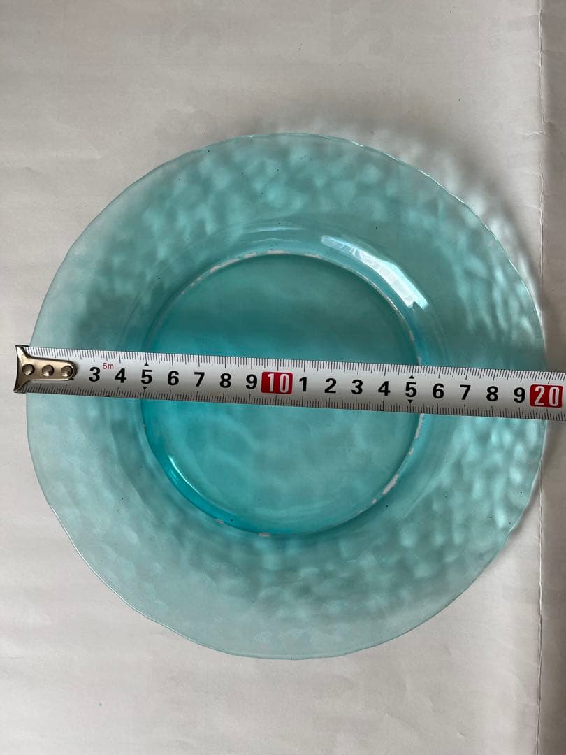 イタリア　IVV ガラスプレート　20cm ３枚　３色　ビンテージ　青　黄　緑