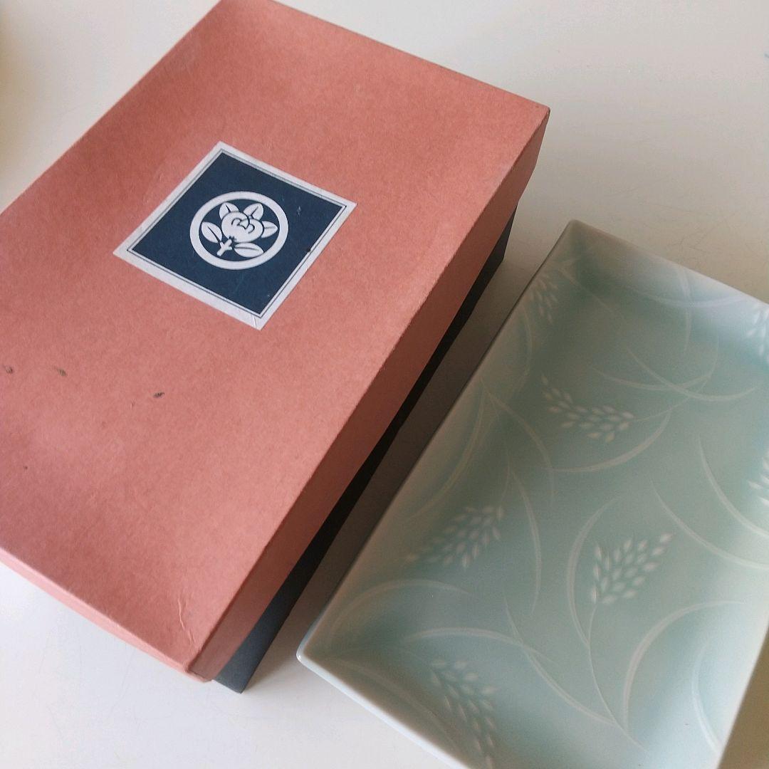 【たち吉 青磁 稲穂 5枚セット】焼物皿 長皿 前菜皿 和食器