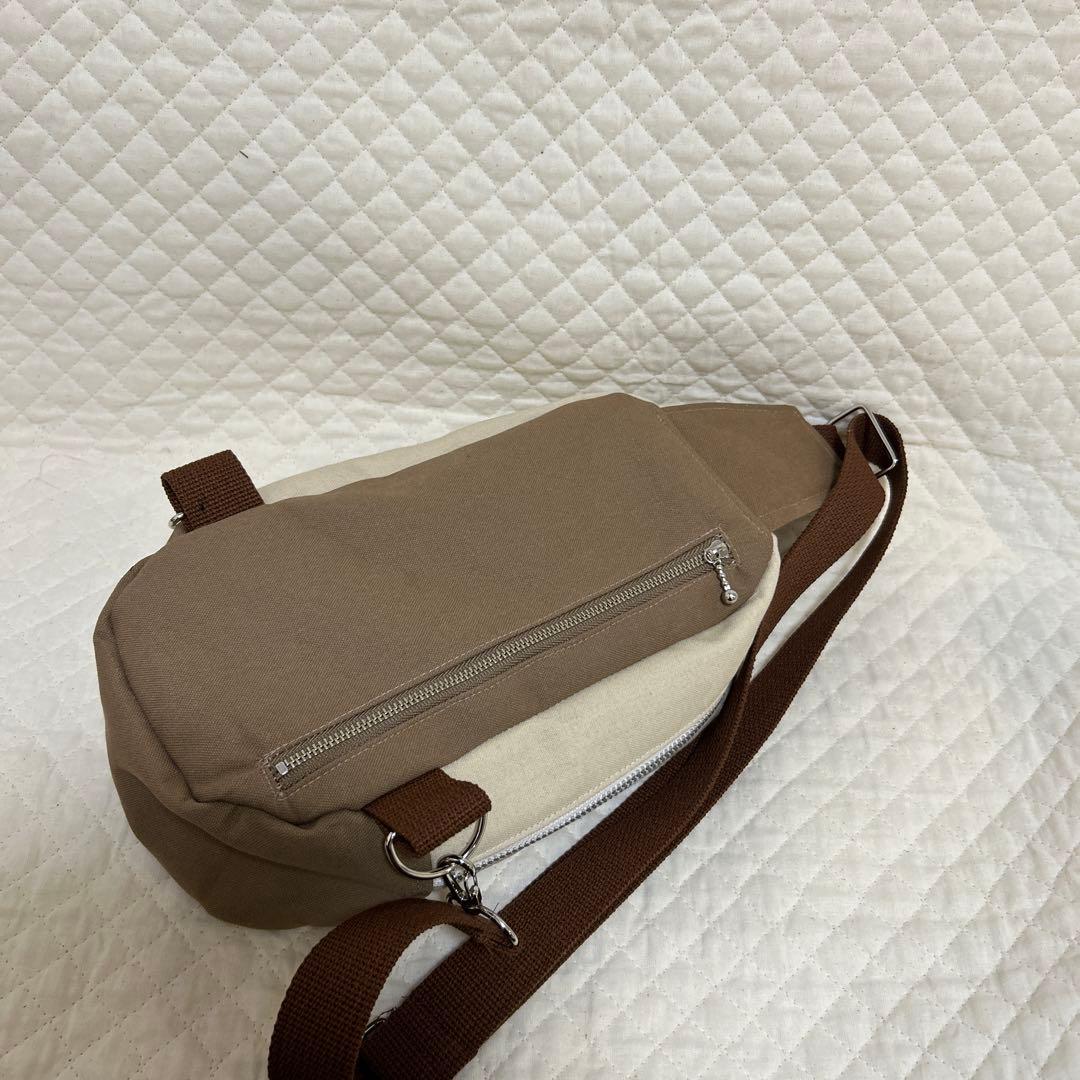 ミナペルホネン　ハンドメイド　BOXタイプボディバッグ　タンバリンベージュ