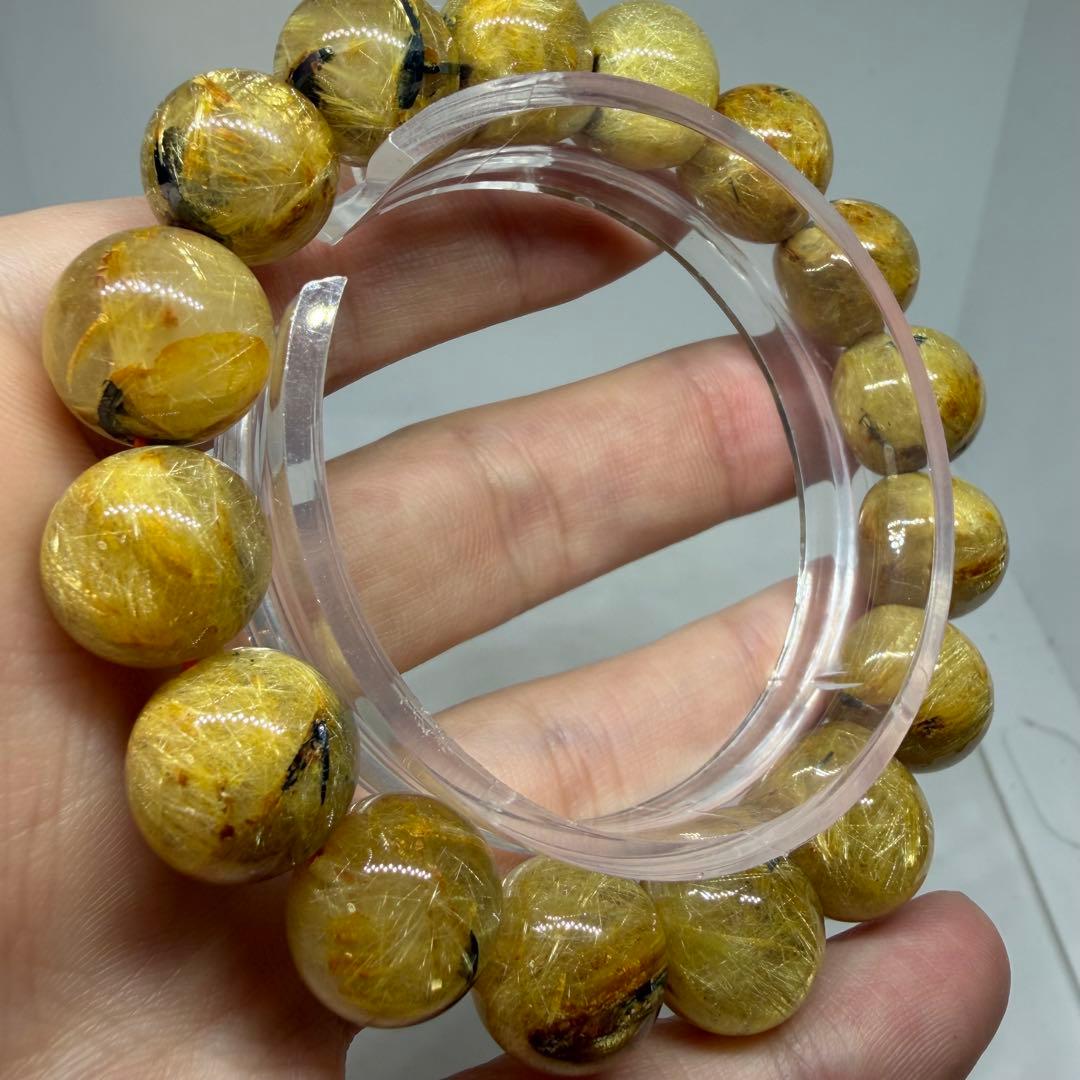 【ブレスレット ハイクオリティゴールドタイチンルチルクォーツ192 z9081】