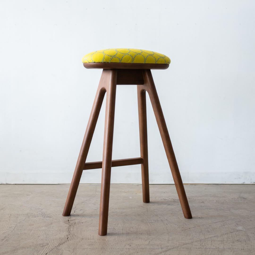 キッチンスツールBR H630＋ミナペルホネン　タンバリン　イエロー