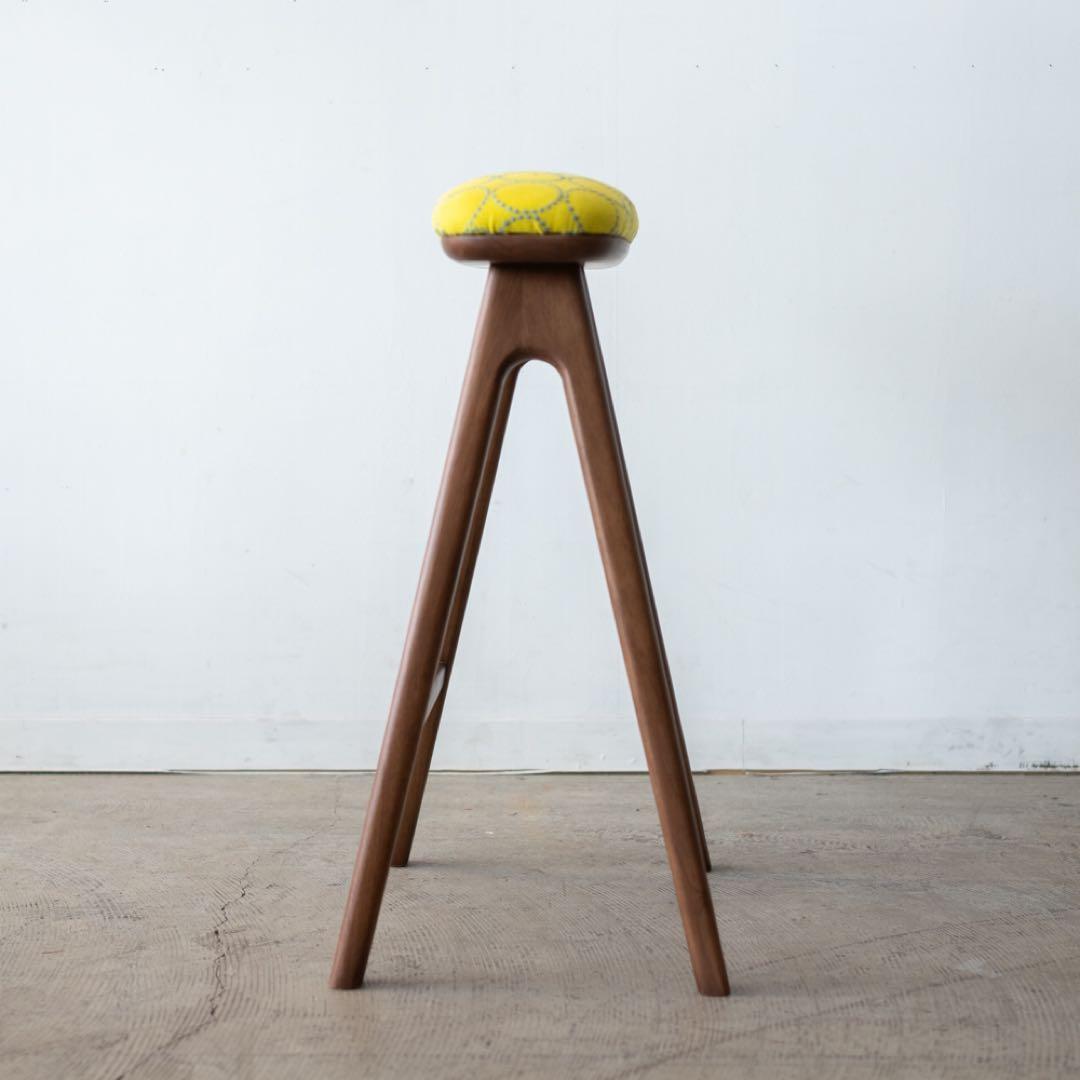 キッチンスツールBR H630＋ミナペルホネン　タンバリン　イエロー