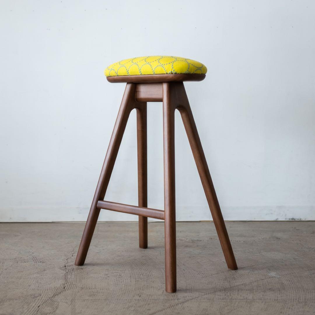 キッチンスツールBR H630＋ミナペルホネン　タンバリン　イエロー