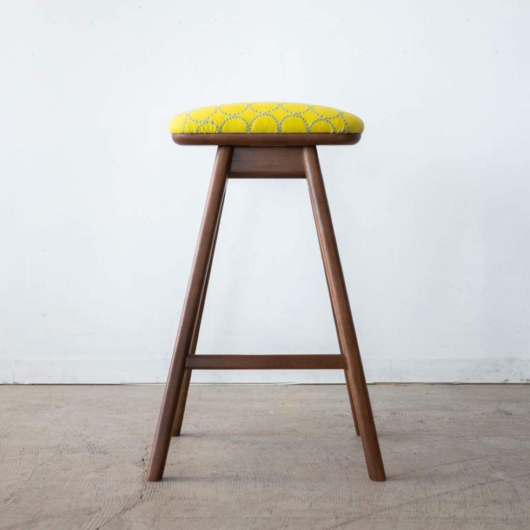 キッチンスツールBR H630＋ミナペルホネン　タンバリン　イエロー