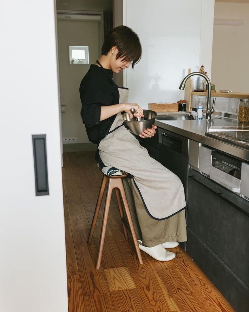 キッチンスツールBR H630＋ミナペルホネン　タンバリン　イエロー