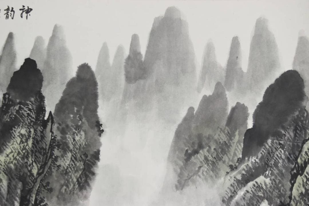 作者不詳/桂林山水図/中国山水図/横物/掛軸☆宝船☆AB-457