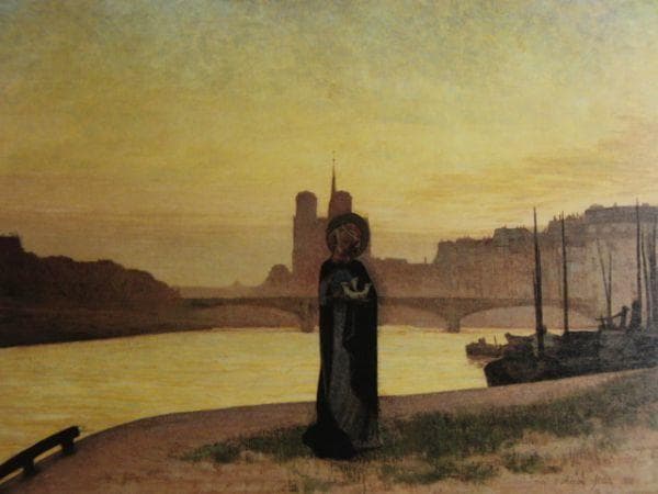 エドモン・アマン・ジャン、パリの前の聖ジュヌヴィエーヴ、希少画集画