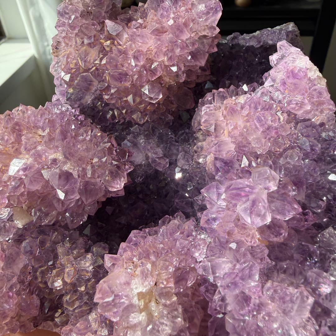 天然石 タイチンルチルクォーツ共生アメジストの原石　置物　鉱物NO.022513