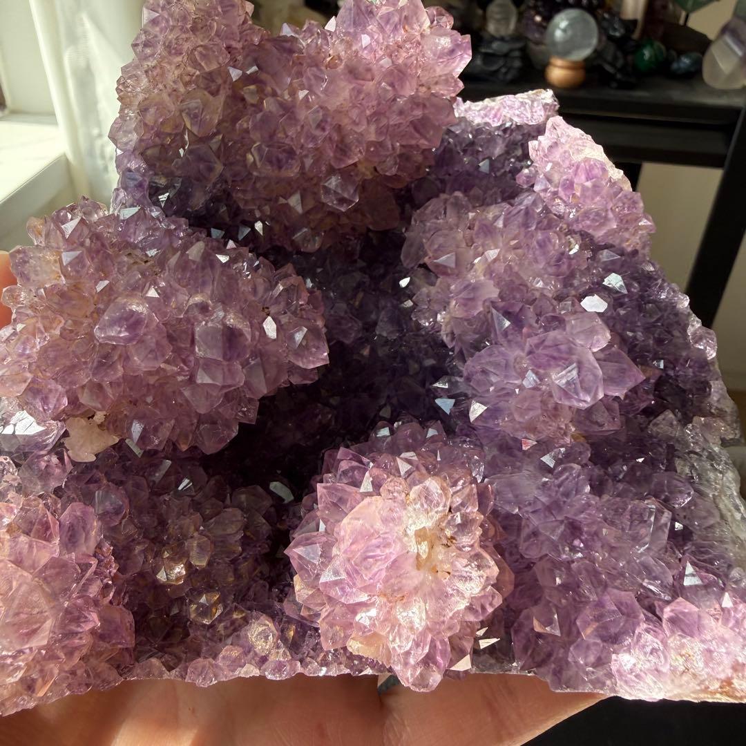 天然石 タイチンルチルクォーツ共生アメジストの原石　置物　鉱物NO.022513