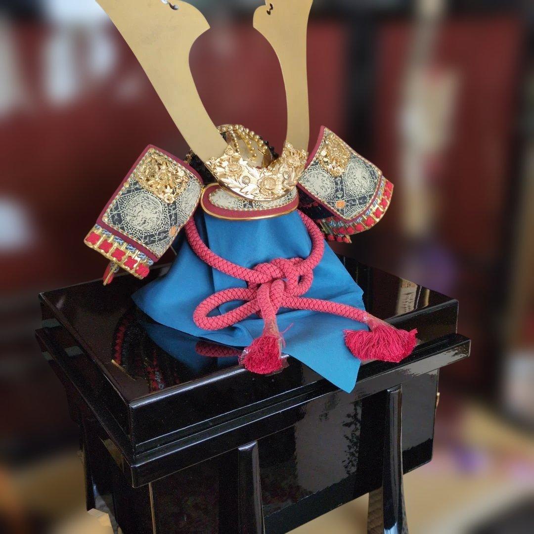 草木染　純金箔押兜　鎧師　武光作