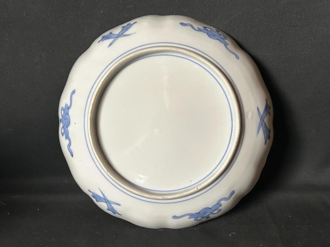 古伊万里 染錦 金彩 花蝶図 七寸皿 5客 江戸後期 65