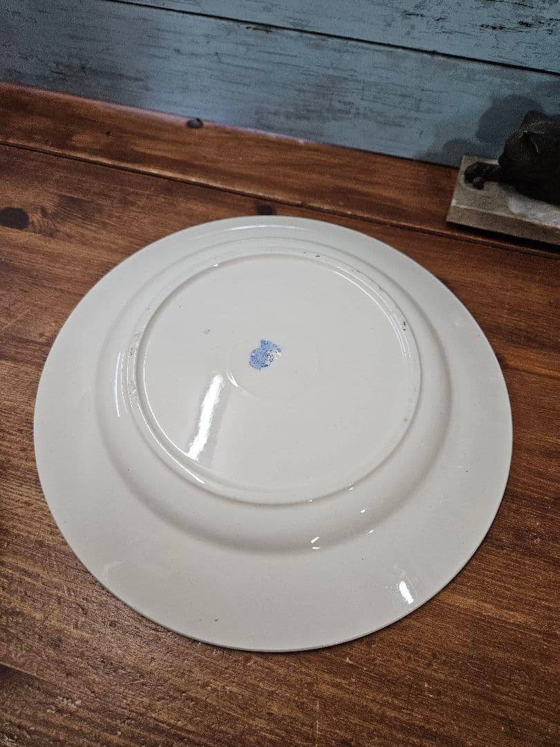 フランス バドンヴィレー アンティークプレート 大皿 花柄 ミニローズ バラ