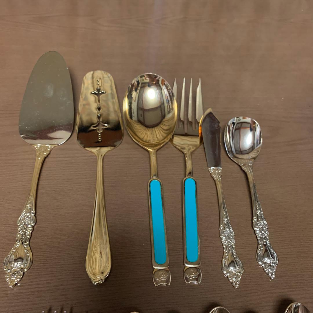 ゴールド　フォーク、スプーン、ケーキサーバー等18点