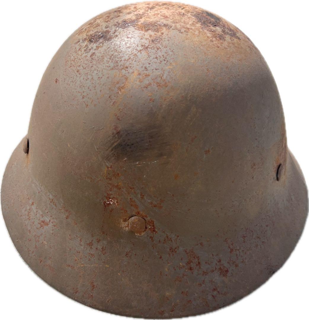 旧日本軍 鉄兜 実物 内装インク記名入 明治18年生 個人管理札 当時物