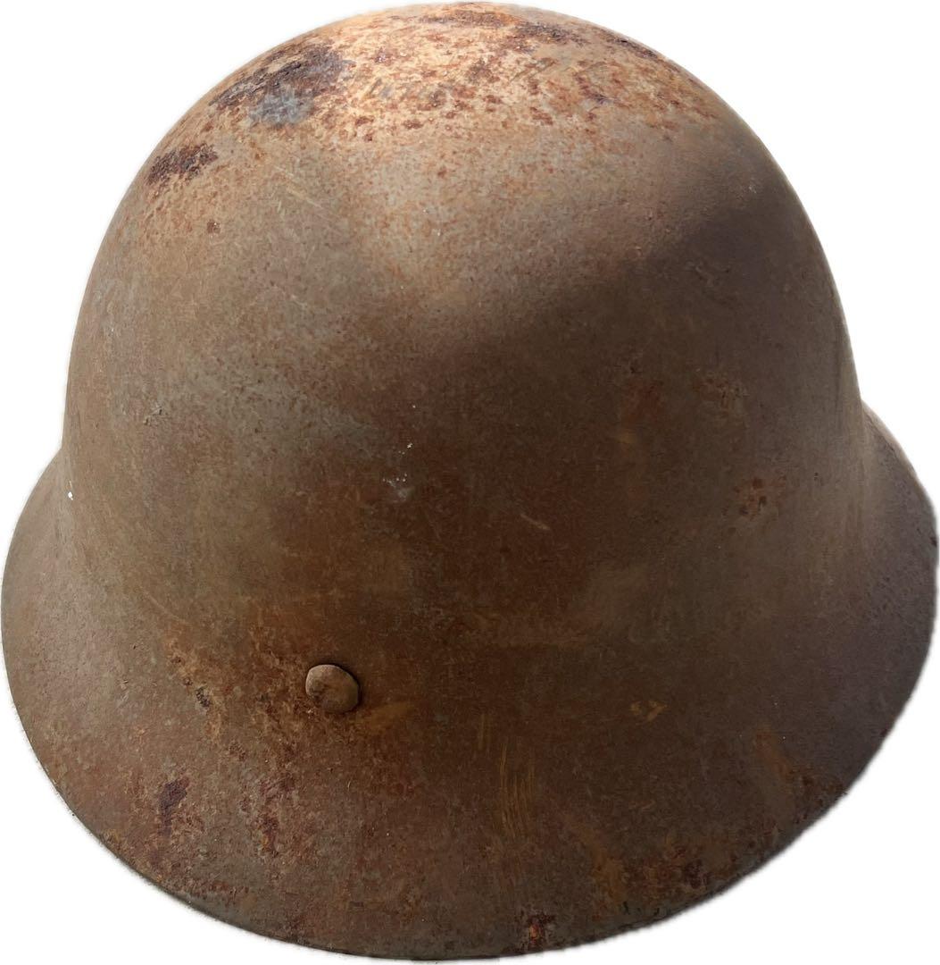 旧日本軍 鉄兜 実物 内装インク記名入 明治18年生 個人管理札 当時物