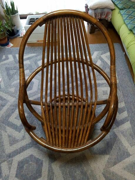 即購入不可　回転座椅子 ラタン 　籐製　籐家具　背もたれ　ハイタイプ