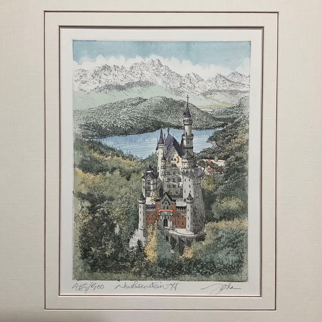 絵画・額縁・版画・織田 義郎・新品未使用・ノイシュバンシュタインⅫ・美術品・雑貨
