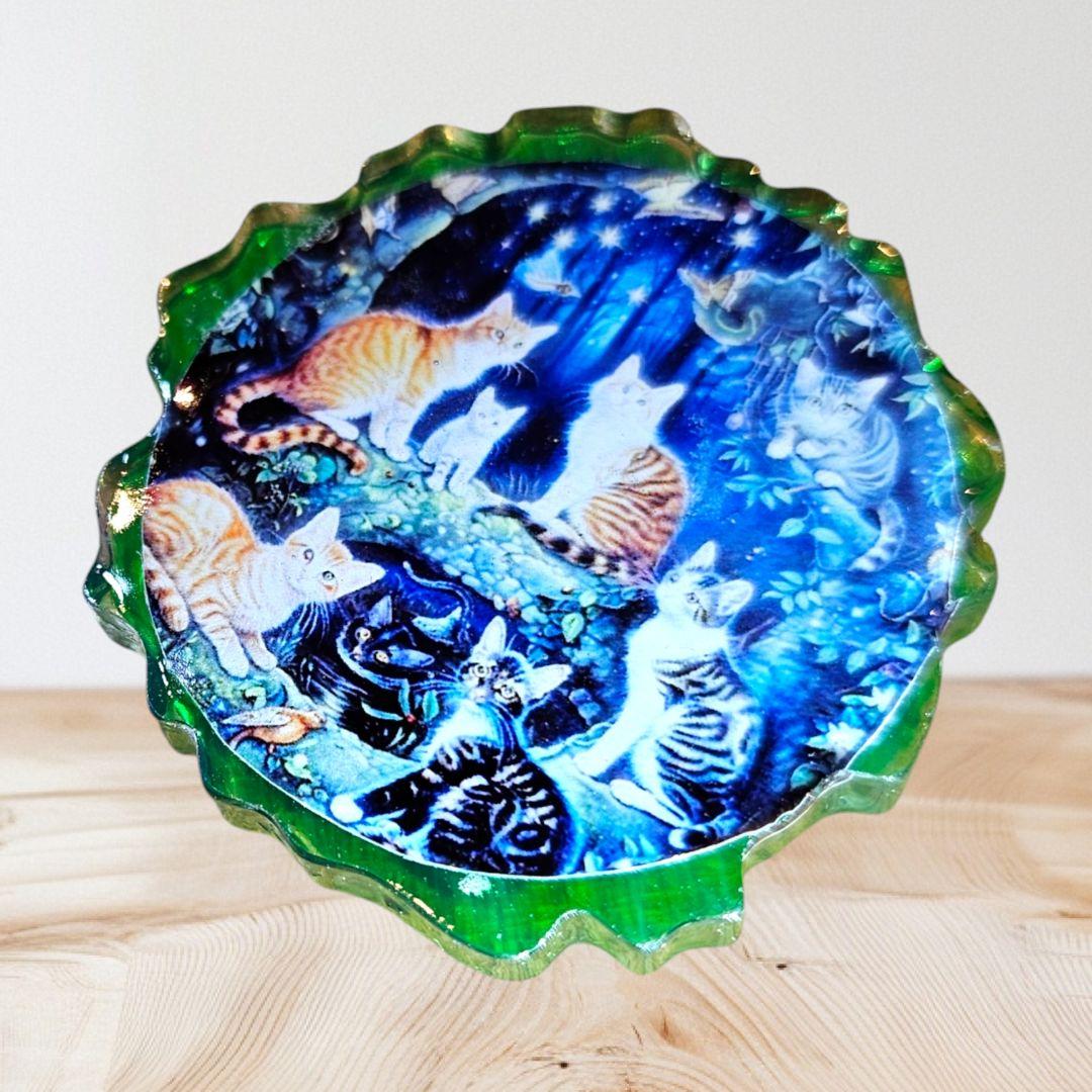 NO.1019❤猫❤レジンへアゴム ブローチ