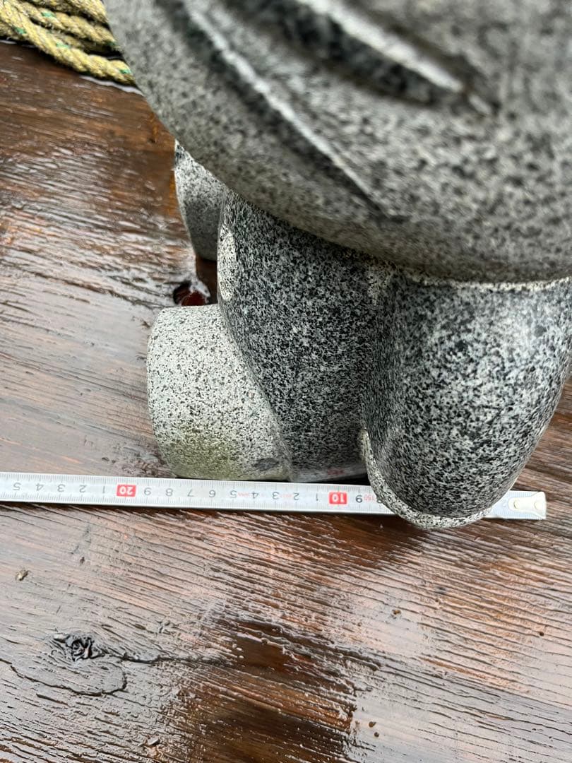 中古品　石像　キティーちゃん　置物　オブジェ　御影石