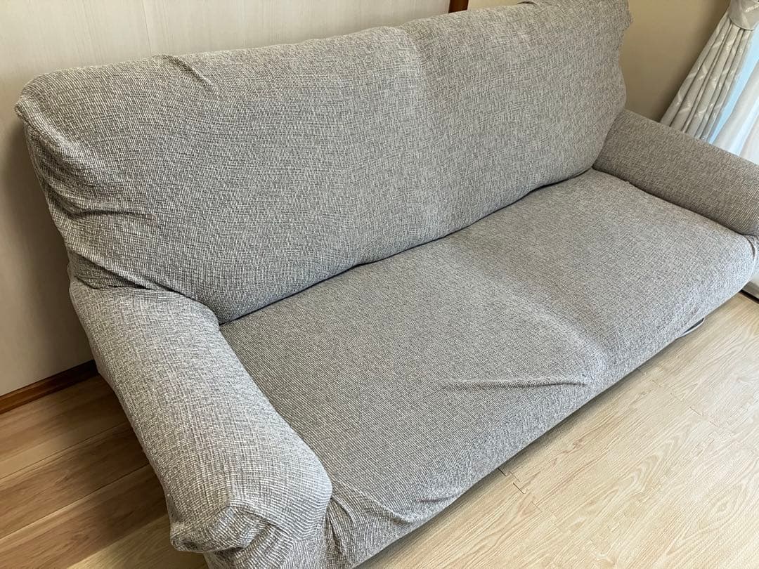 美品☆ 3人掛けソファ 布張りタイプ (MK02 KD LGR)ミントグリーン★