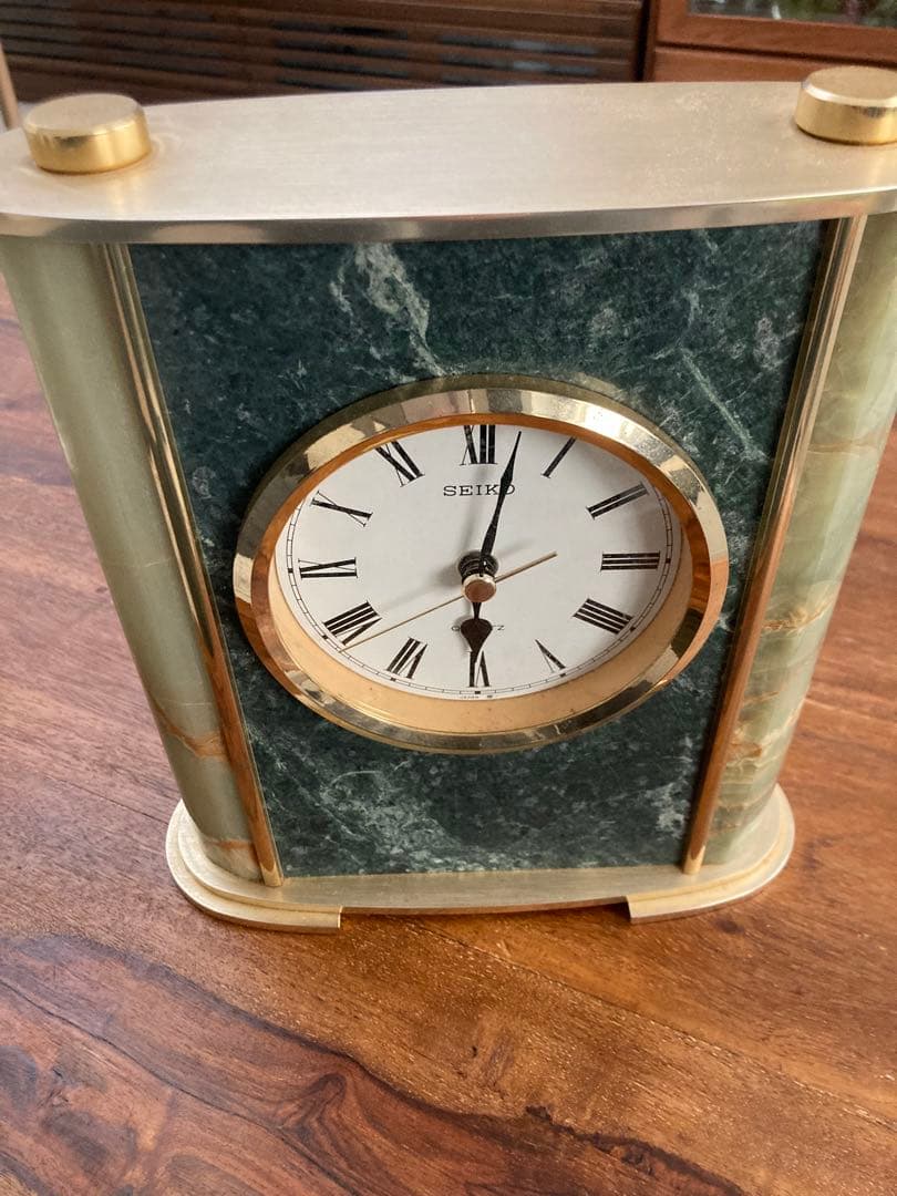 希少　セイコー　置時計　天然石　置物　インテリア　工芸品　美術品