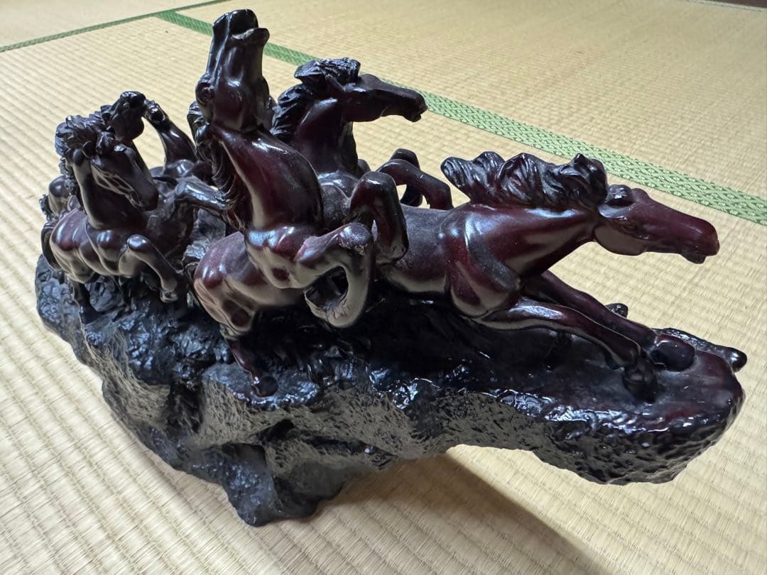 九頭馬 オブジェ 63cm 置物 馬の彫刻 縁起物 風水 開運 インテリア
