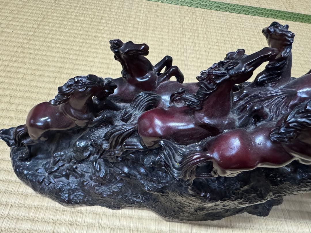 九頭馬 オブジェ 63cm 置物 馬の彫刻 縁起物 風水 開運 インテリア