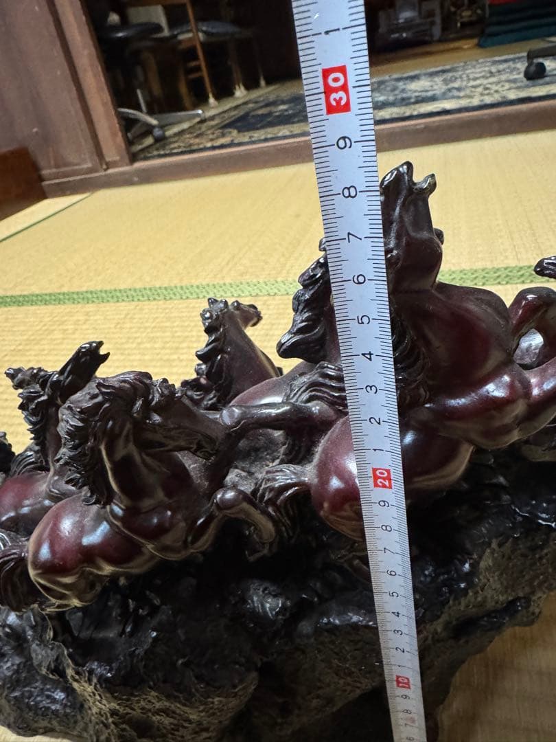 九頭馬 オブジェ 63cm 置物 馬の彫刻 縁起物 風水 開運 インテリア